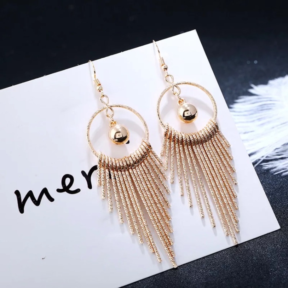 Beautiful Gold Tone Big Earrings